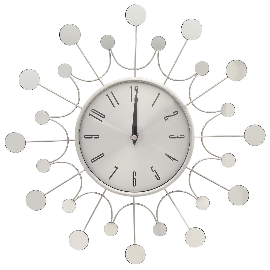 Wandklok 40 Cm Metaal Zilverkleurig