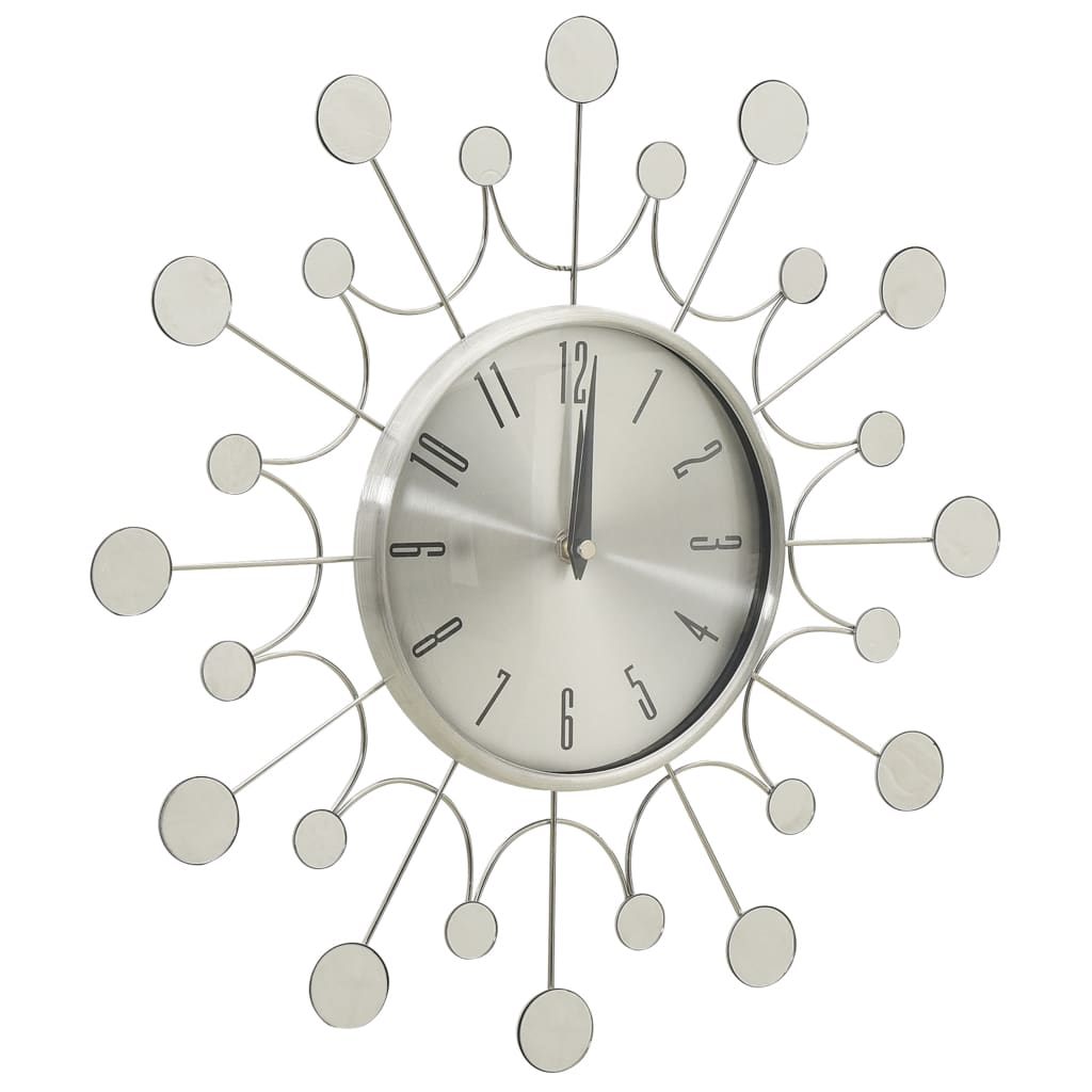Wandklok 40 Cm Metaal Zilverkleurig
