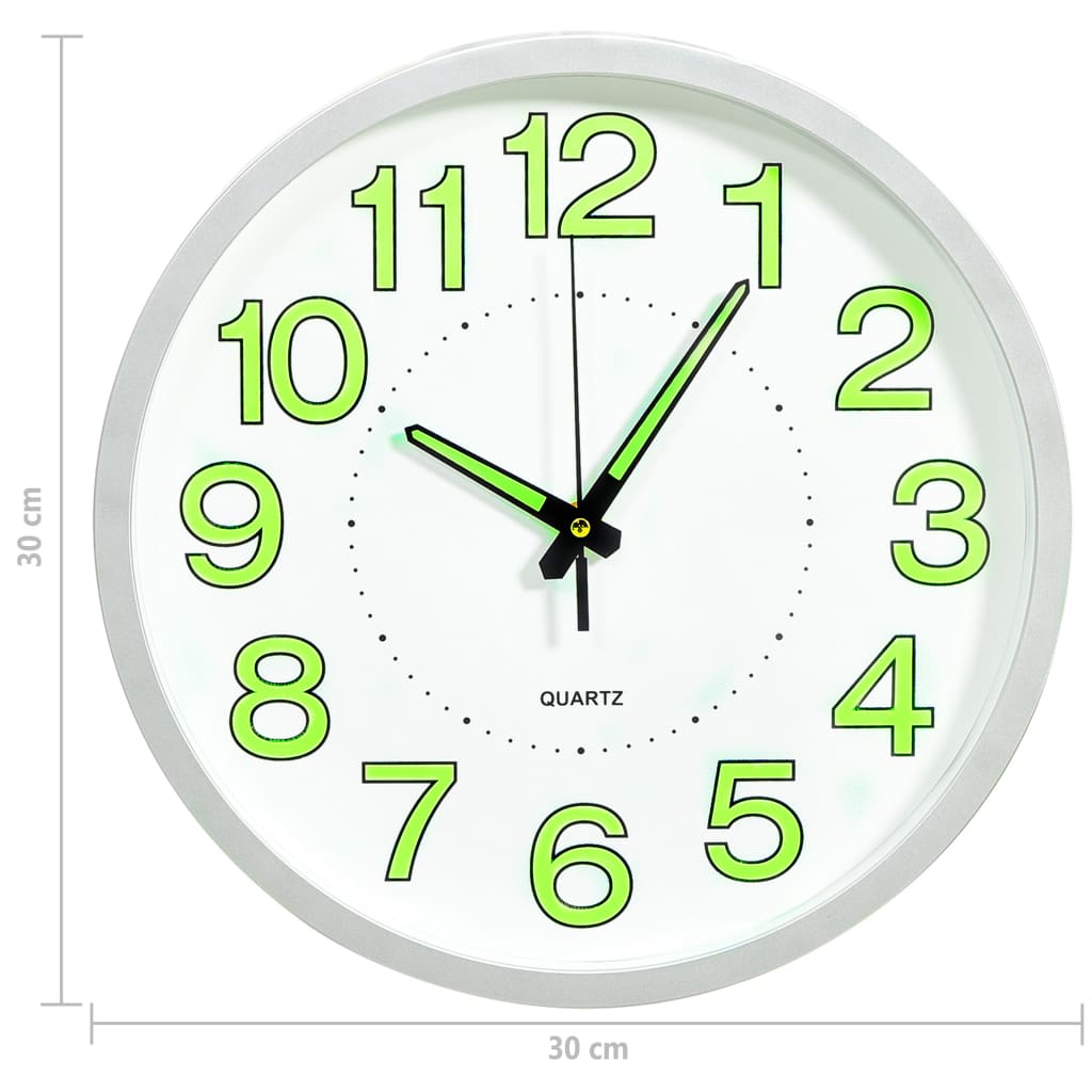 Wandklok Lichtgevend 30 Cm Wit