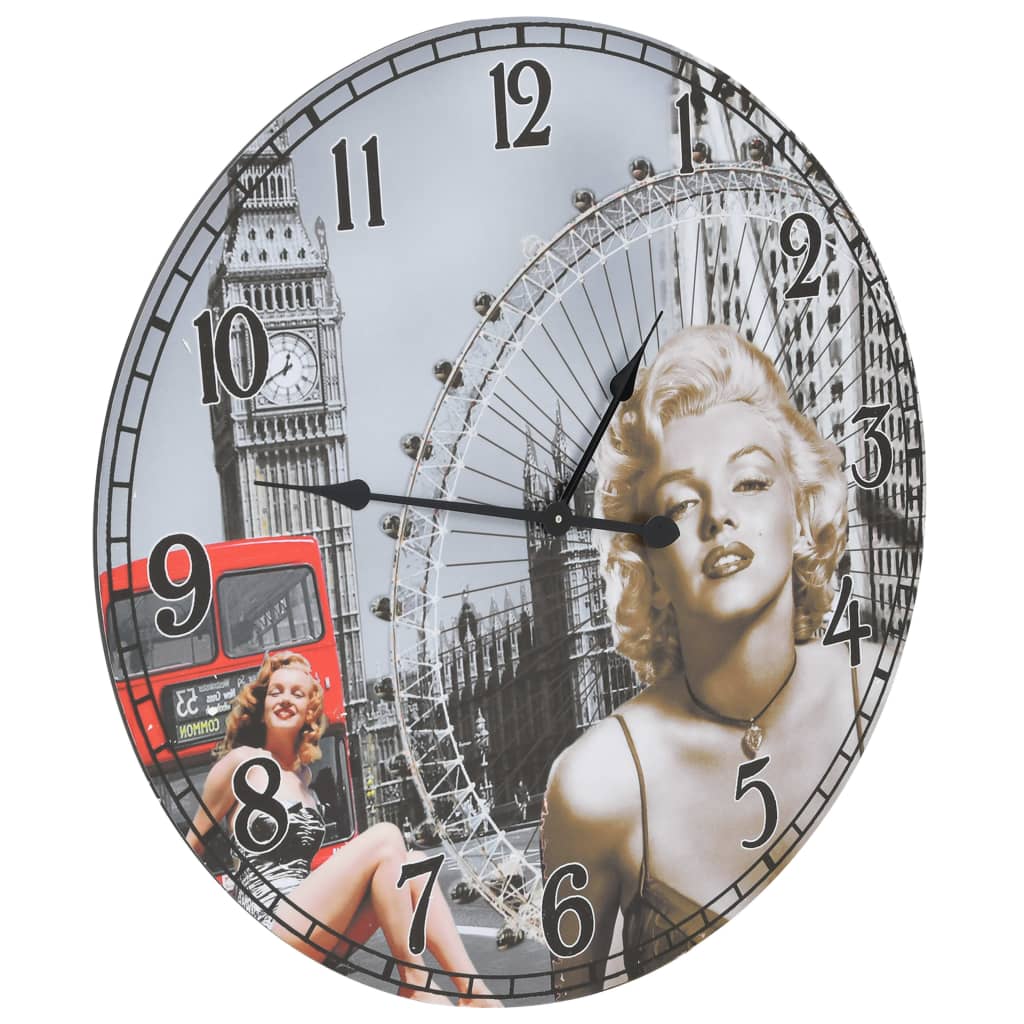 Wandklok Vintage Stijl 60 Cm Marilyn Monroe