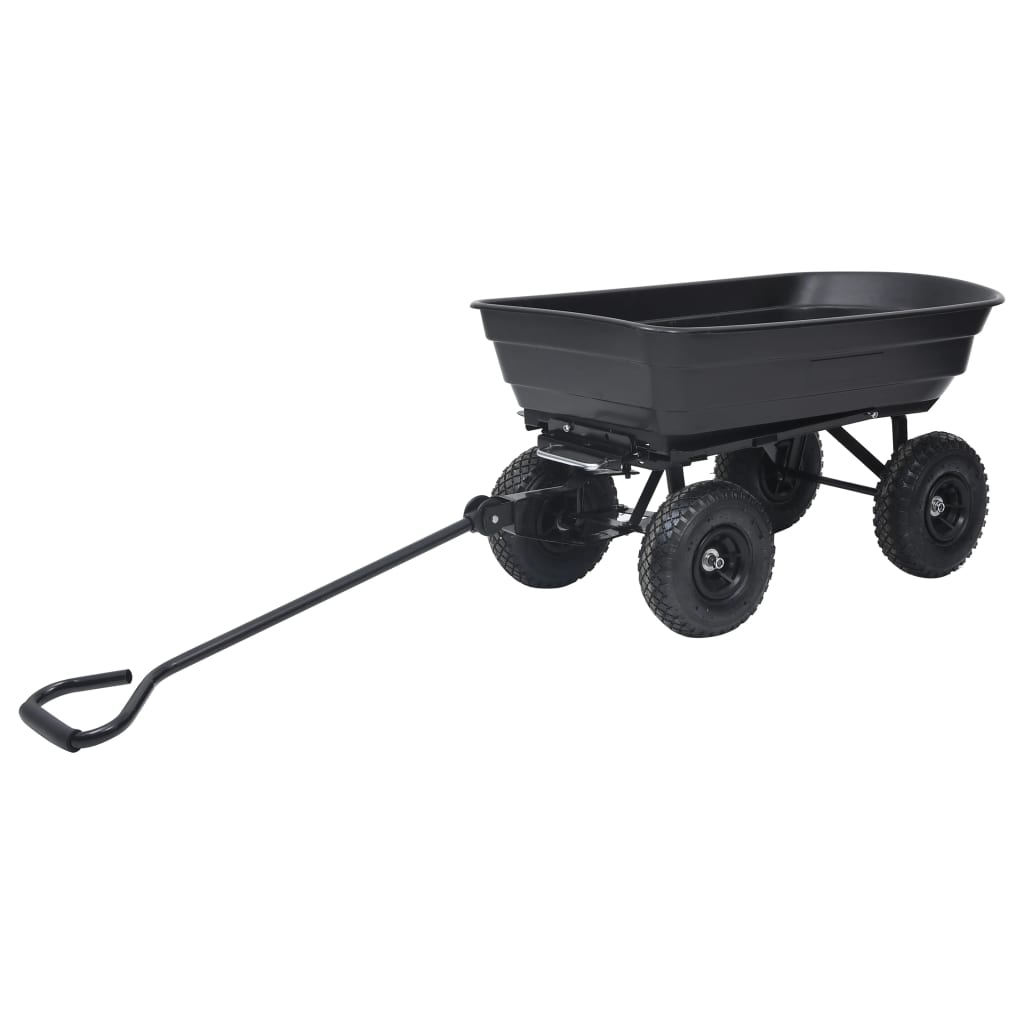 Tuinkiepwagen 300 Kg 75 L Zwart