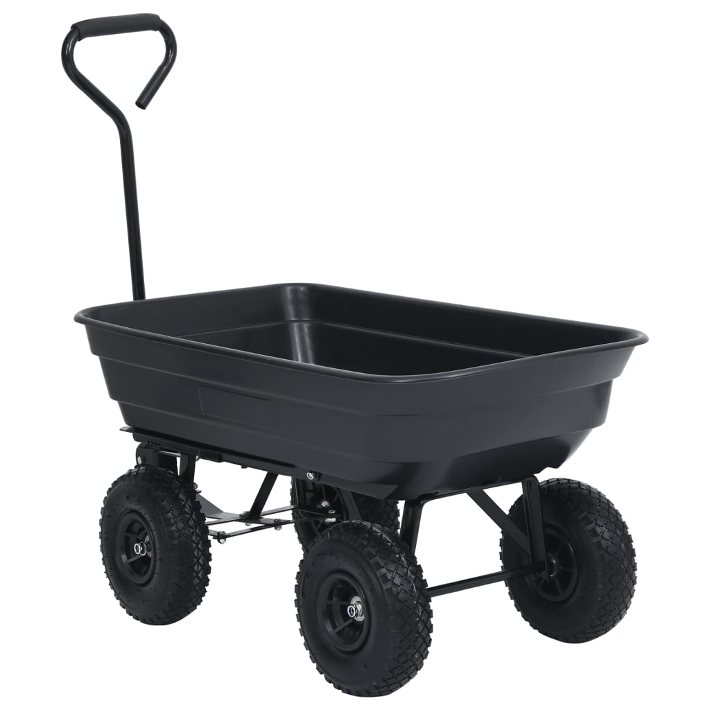 Tuinkiepwagen 300 Kg 75 L Zwart