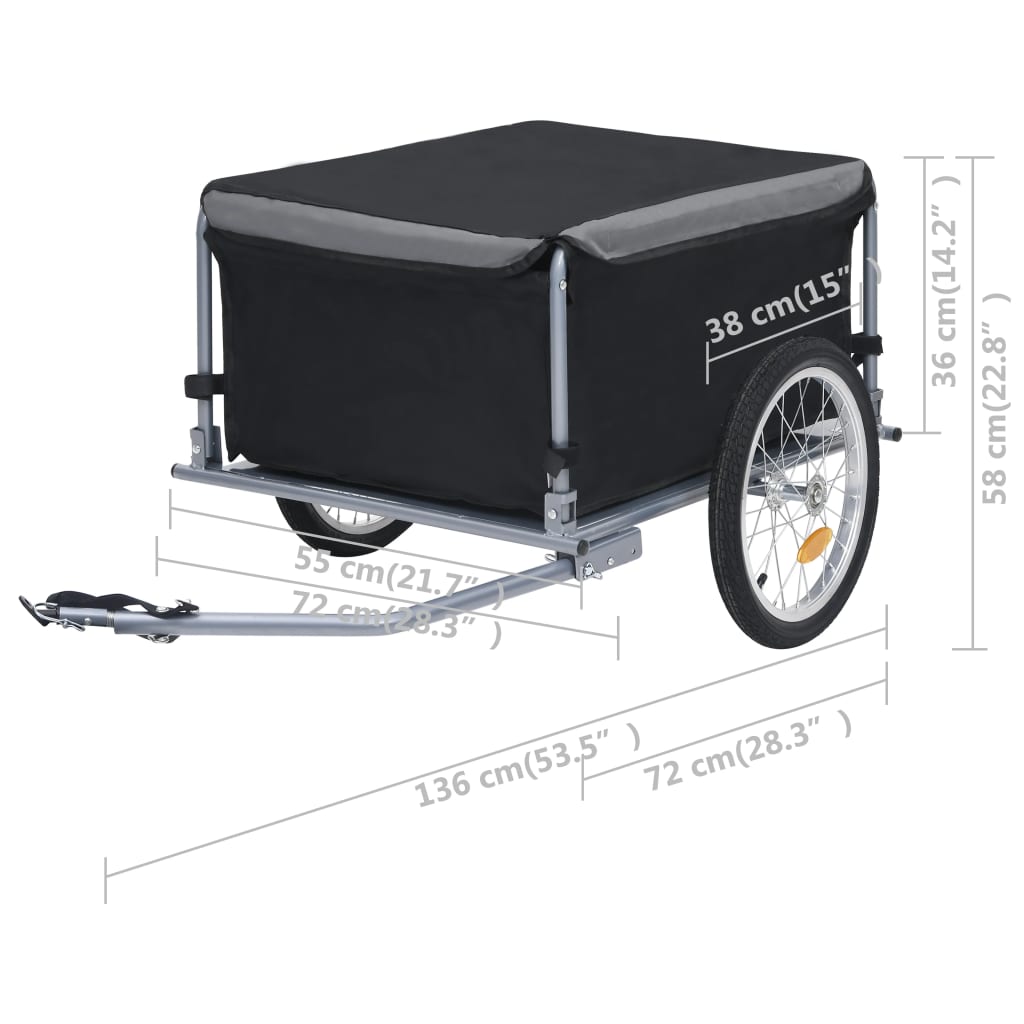 Fietskar 65 Kg Zwart En Grijs