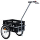 Fietskar Met Inklapbare Transportbox 50 L 150 Kg Zwart