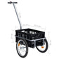 Fietskar Met Inklapbare Transportbox 50 L 150 Kg Zwart
