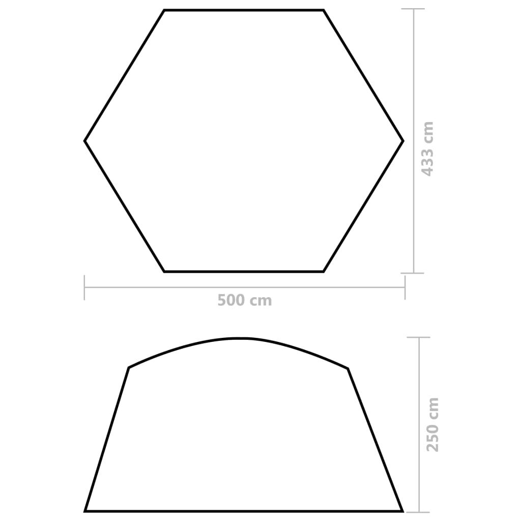 Zwembadtent 500X433X250 Cm Stof Grijs