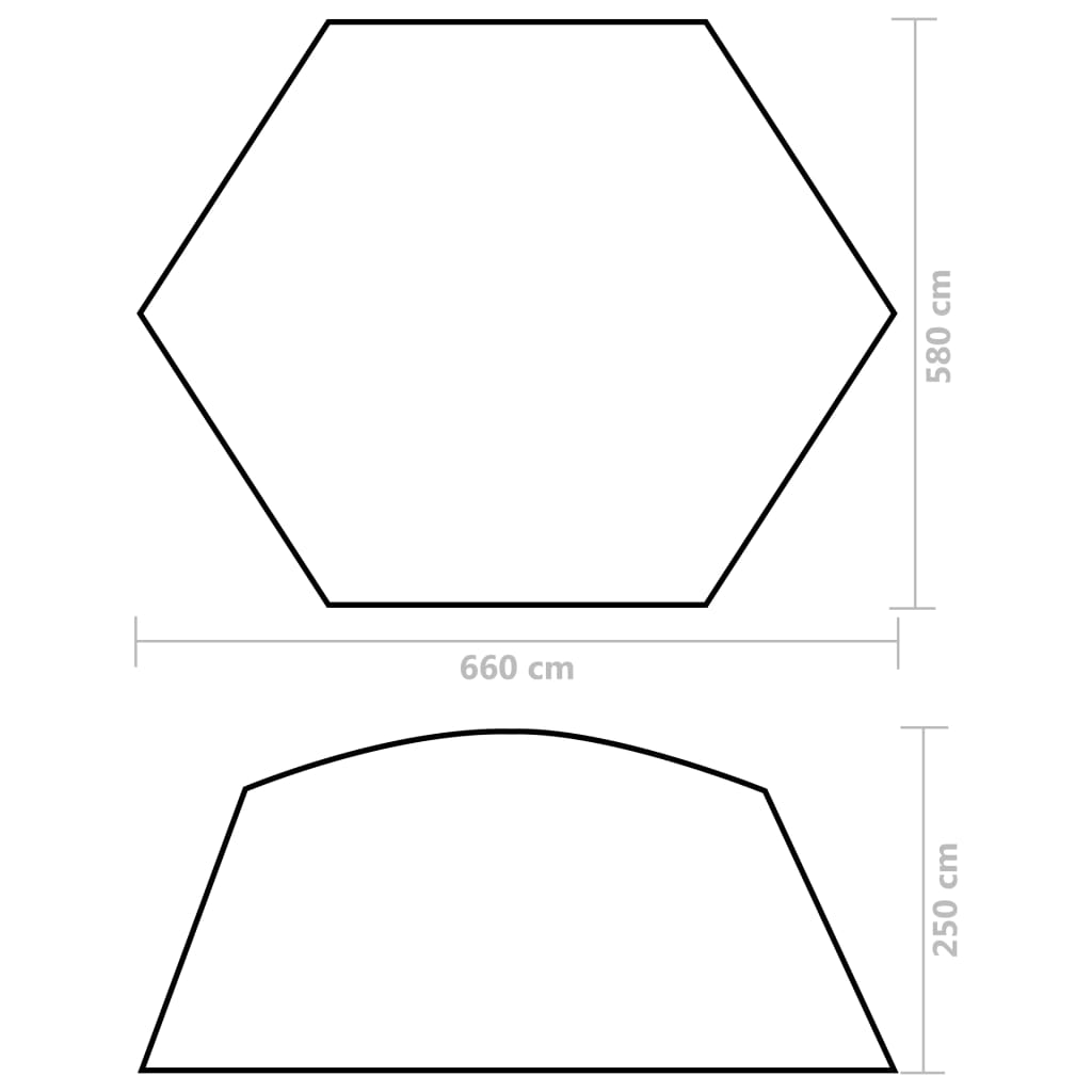 Zwembadtent 660X580X250 Cm Stof Grijs