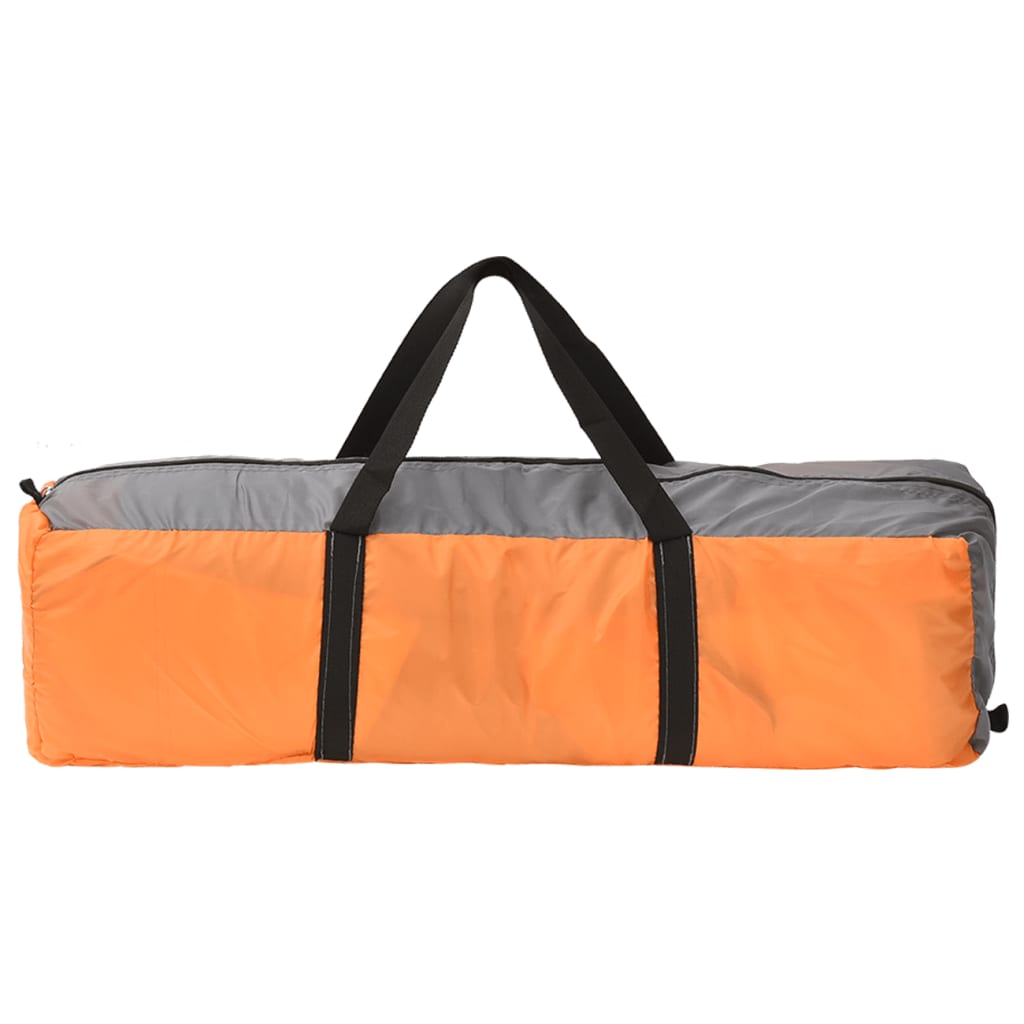 Partytent Met Led En 4 Zijwanden 3,6X3,6X2,3 M Grijs En Oranje