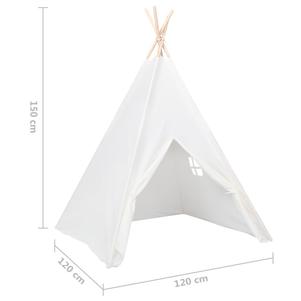 Kindertipitent Met Tas 120X120X150 Cm Peachskin Wit