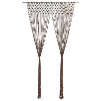 Gordijn Macramé 140X240 Cm Katoen Taupe