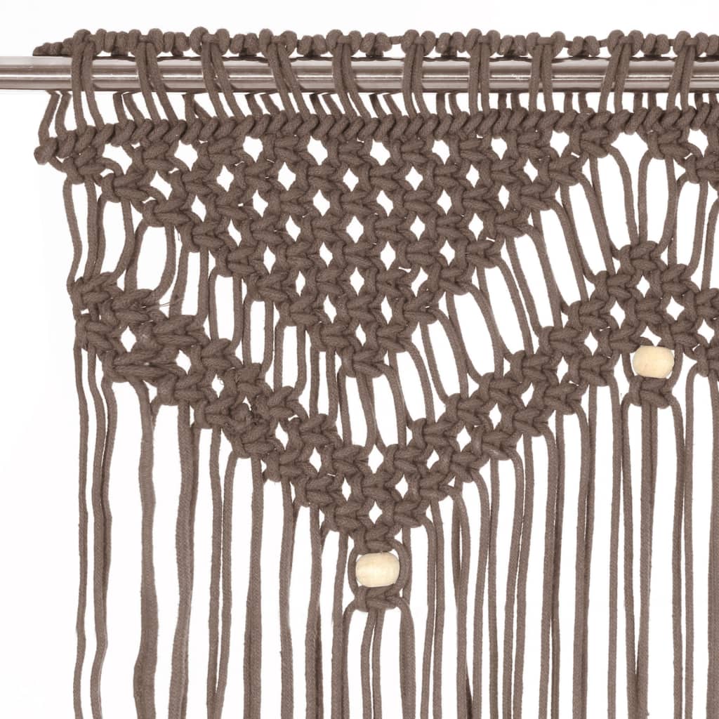 Gordijn Macramé 140X240 Cm Katoen Taupe