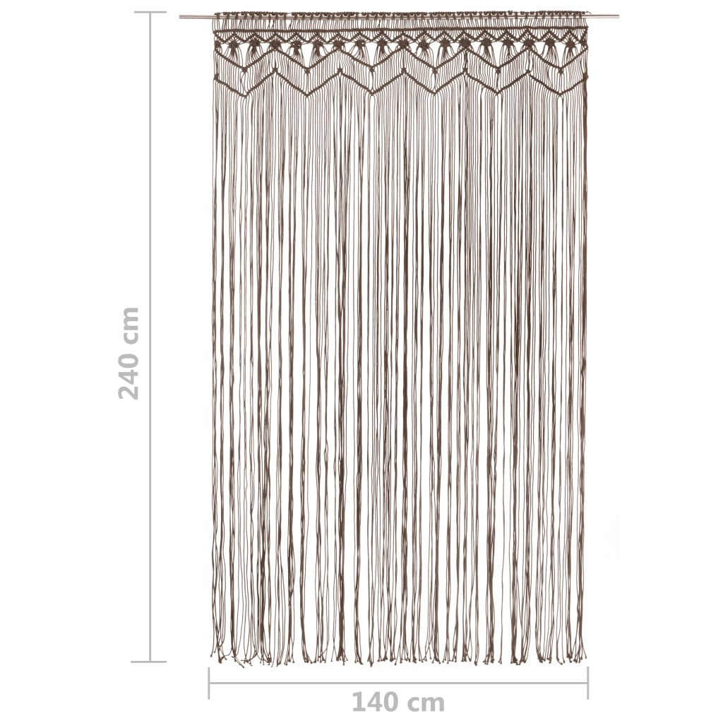 Gordijn Macramé 140X240 Cm Katoen Taupe