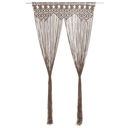 Gordijn Macramé 140X240 Cm Katoen Taupe
