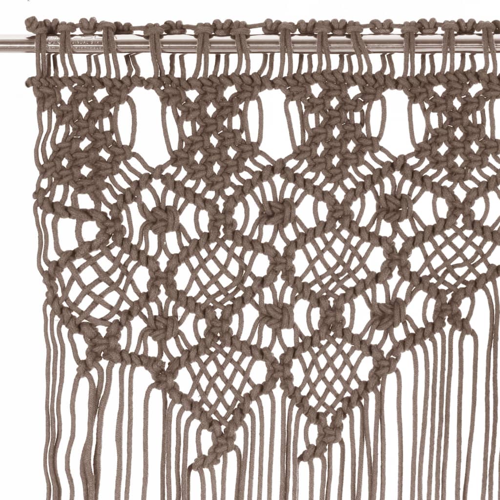 Gordijn Macramé 140X240 Cm Katoen Taupe