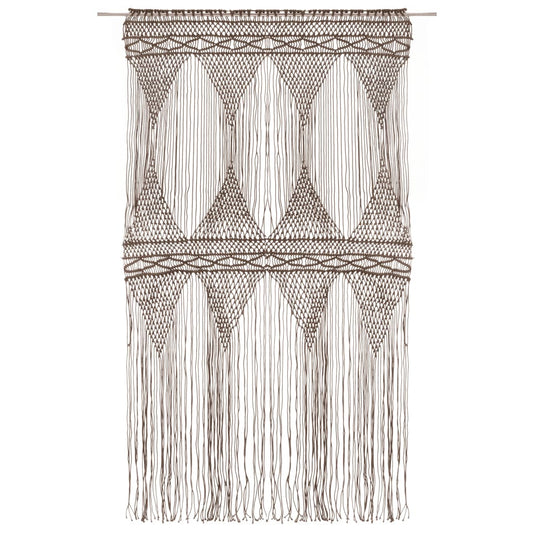 Gordijn Macramé 140X240 Cm Katoen Taupe