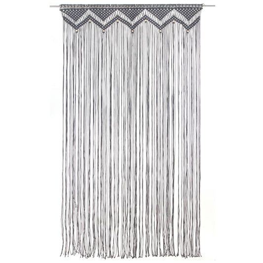 Gordijn Macramé 140X240 Cm Katoen Antraciet