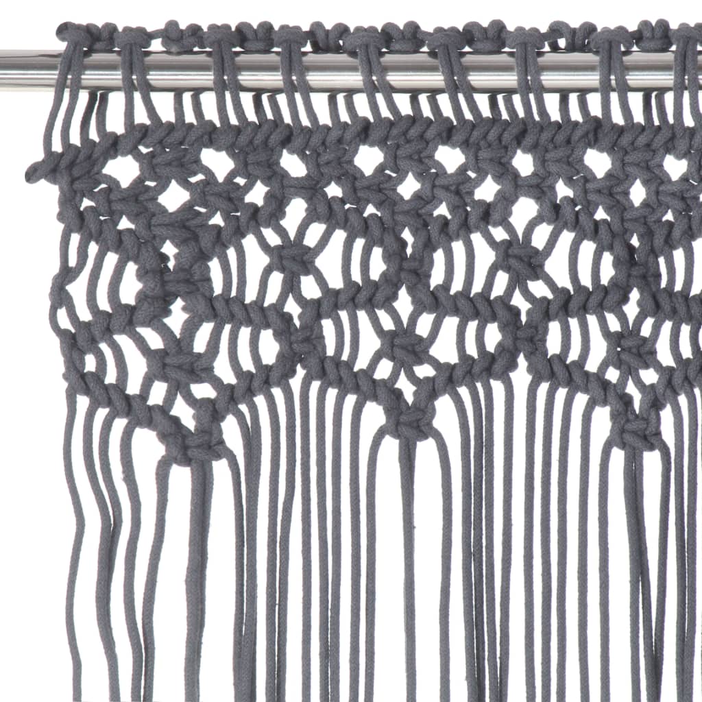 Gordijn Macramé 140X240 Cm Katoen Antraciet
