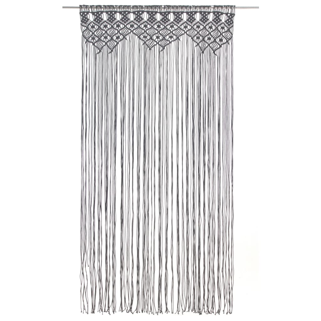 Gordijn Macramé 140X240 Cm Katoen Antraciet