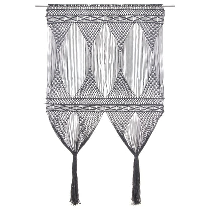 Gordijn Macramé 140X240 Cm Katoen Antraciet
