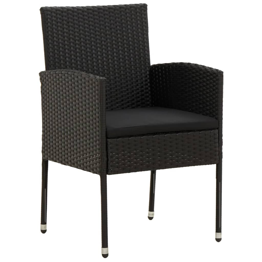 9-Delige Tuinset Poly Rattan Zwart