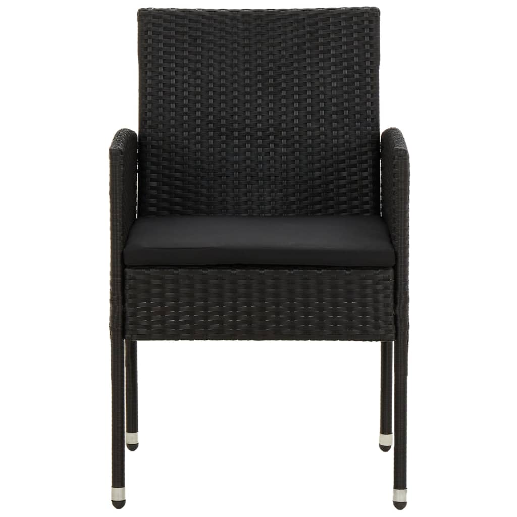 9-Delige Tuinset Poly Rattan Zwart