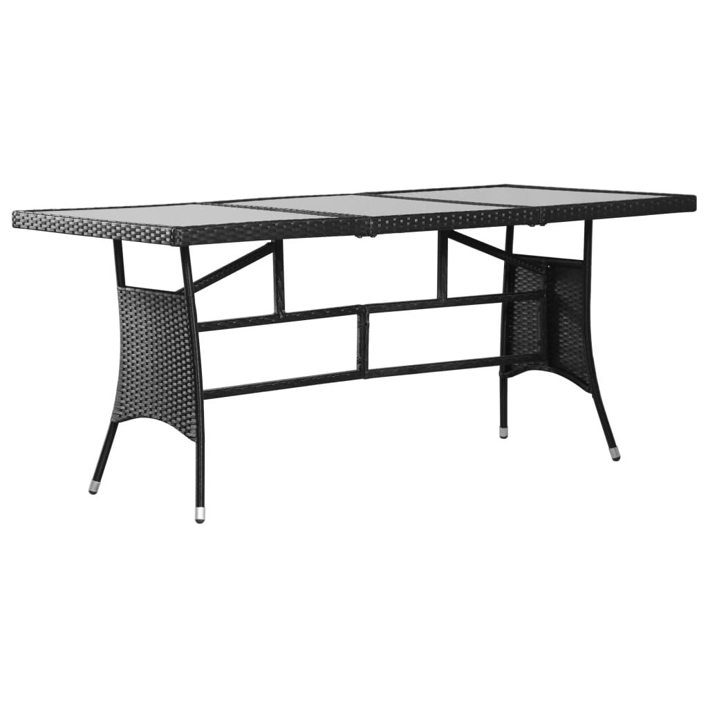 9-Delige Tuinset Poly Rattan Zwart