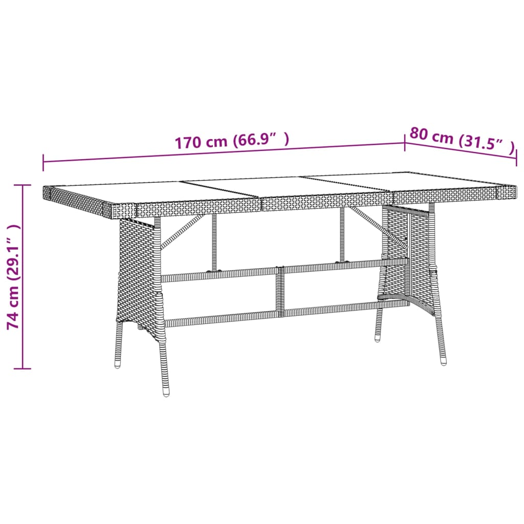 9-Delige Tuinset Poly Rattan Zwart