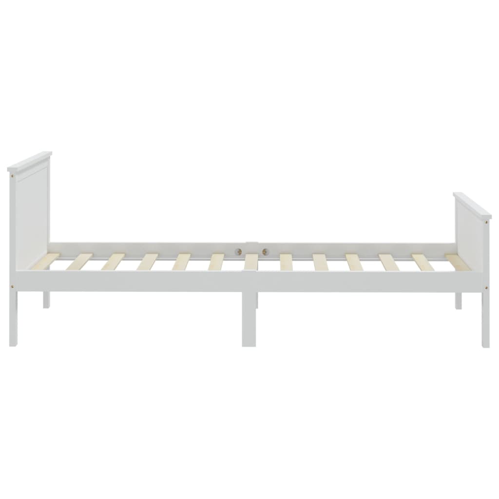 Bedframe Met 2 Lades Massief Grenenhout Wit 100X200 Cm