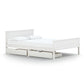 Bedframe Met 2 Lades Massief Grenenhout Wit 140X200 Cm