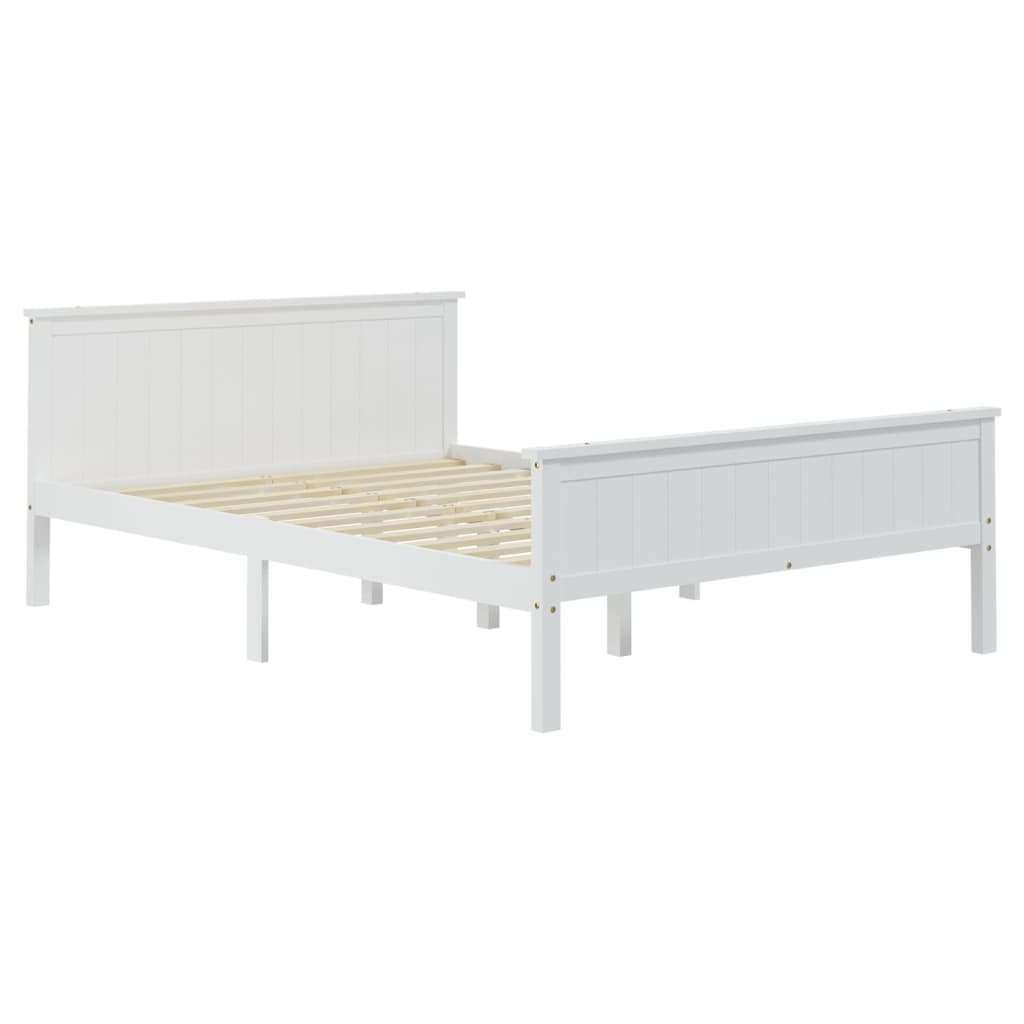 Bedframe Met 2 Lades Massief Grenenhout Wit 140X200 Cm