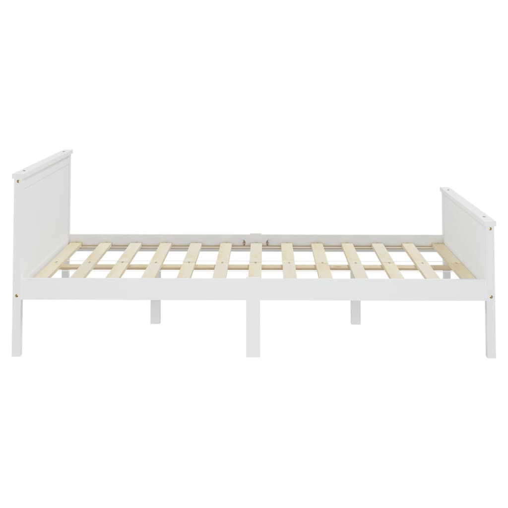 Bedframe Met 2 Lades Massief Grenenhout Wit 140X200 Cm