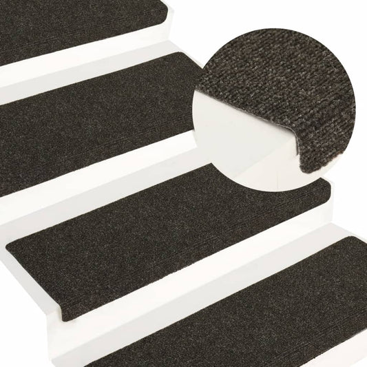 Trapmatten 15 St 65X25 Cm Naaldvilt Grijs