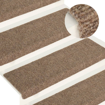 Trapmatten 15 St 65X25 Cm Naaldvilt Crèmekleurig