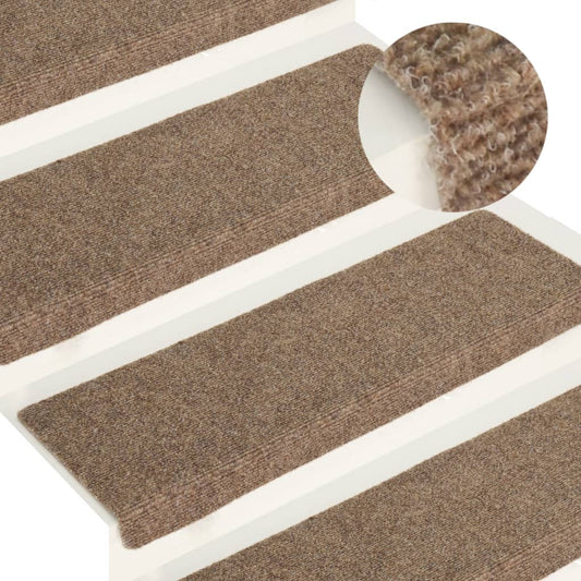 Trapmatten 15 St 65X25 Cm Naaldvilt Crèmekleurig