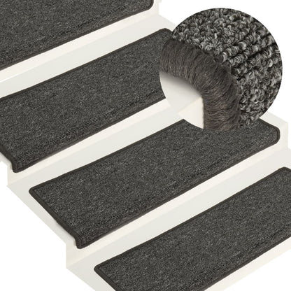 Trapmatten 15 St 65X25 Cm Grijs En Zwart