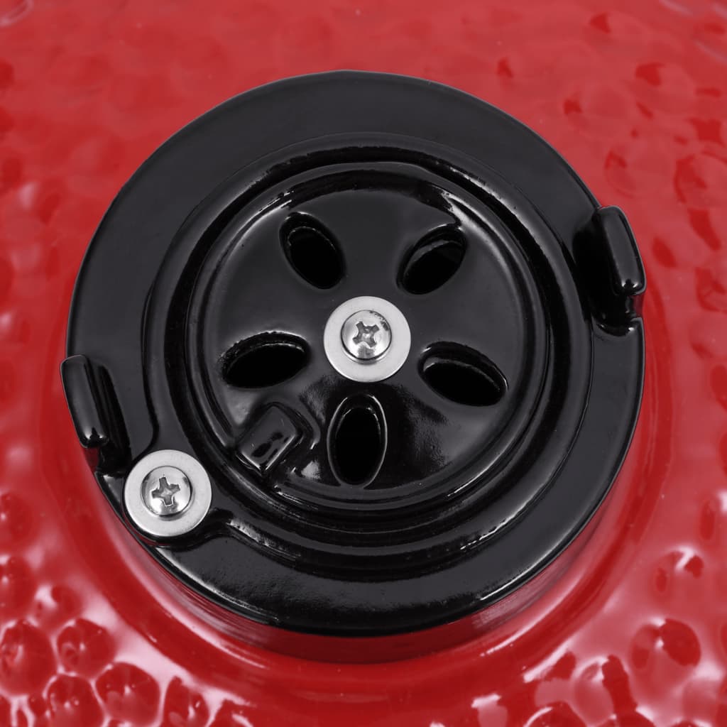 Kamado Barbecue 2-In-1 56 Cm Keramiek Rood