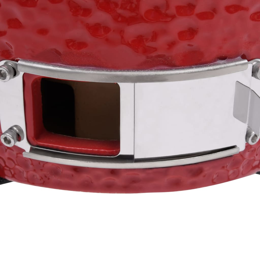 Kamado Barbecue 2-In-1 56 Cm Keramiek Rood