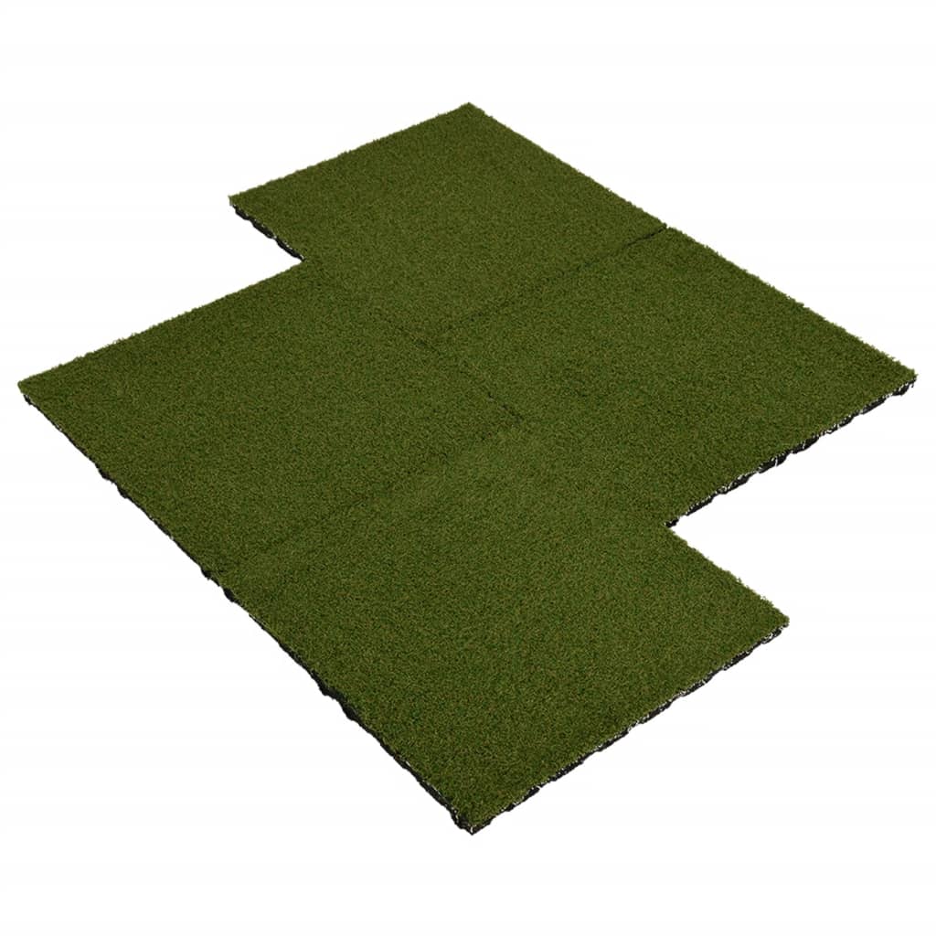 Kunstgrastegels 4 St 50X50X2,5 Cm Rubber