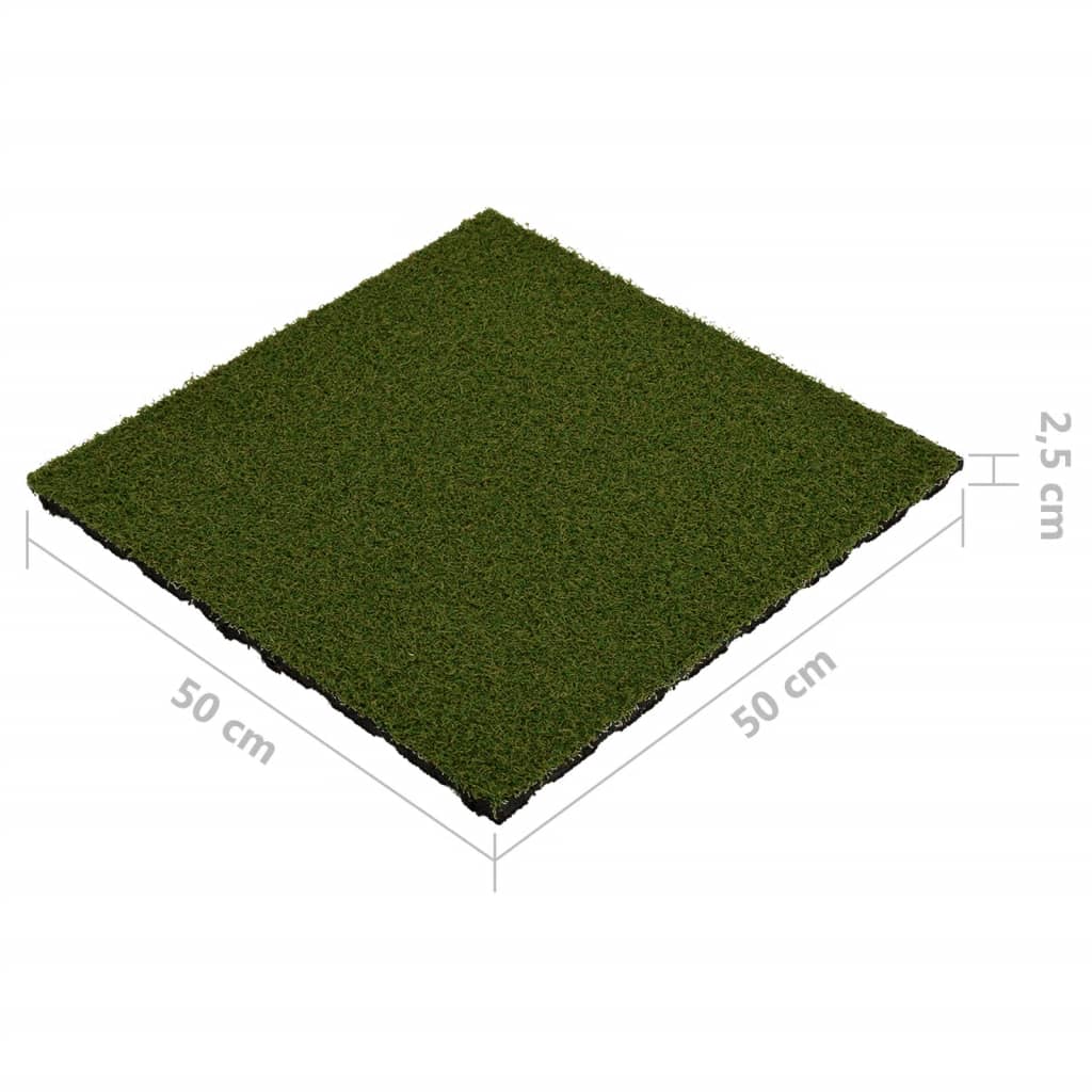 Kunstgrastegels 4 St 50X50X2,5 Cm Rubber