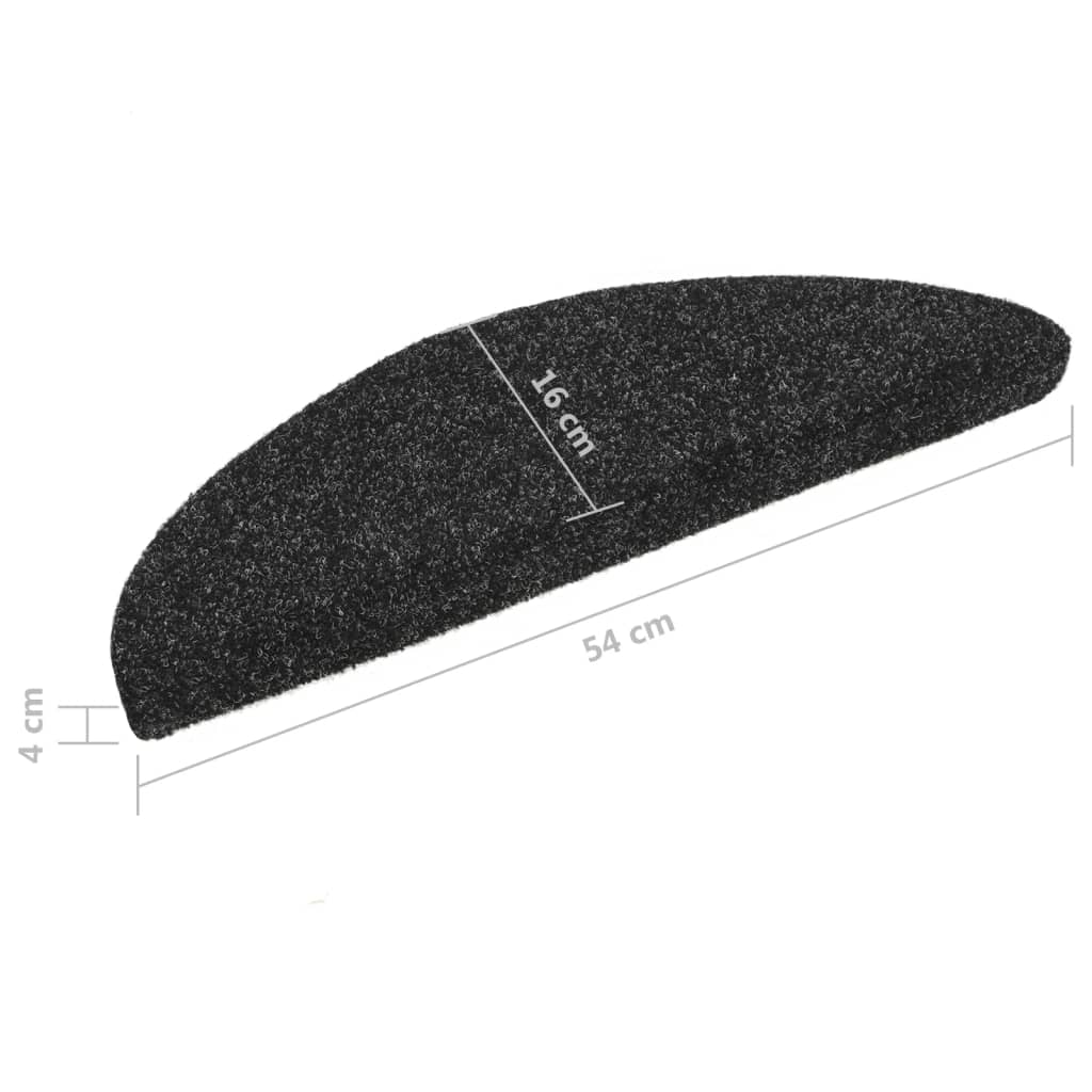 Trapmatten Zelfklevend 5 St 56X17X3 Cm Naaldvilt Zwart