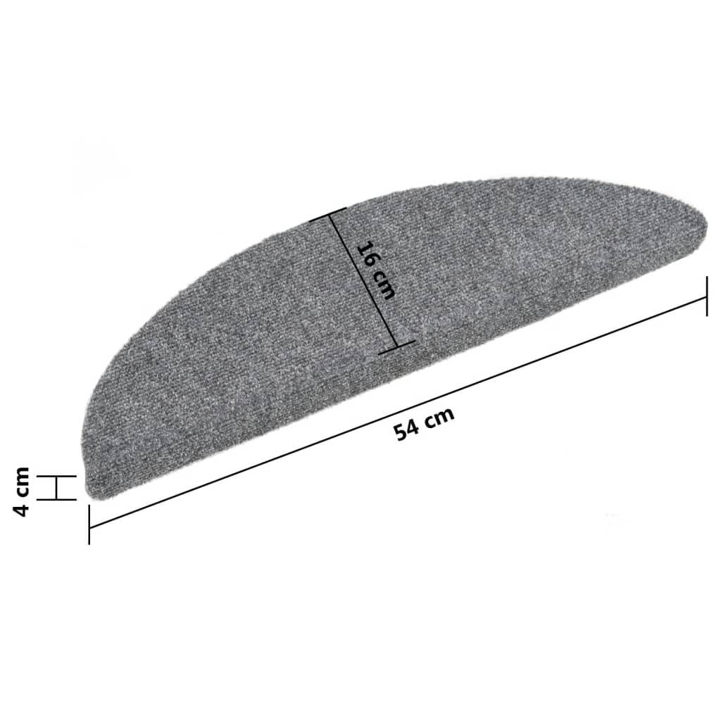 Trapmatten Zelfklevend 5 St 56X17X3 Cm Naaldvilt Lichtgrijs