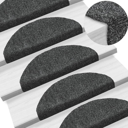 Trapmatten Zelfklevend 10 St 65X21X4 Cm Naaldvilt Donkergrijs