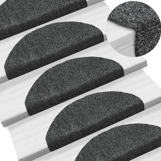 Trapmatten Zelfklevend 10 St 65X21X4 Cm Naaldvilt Donkergrijs