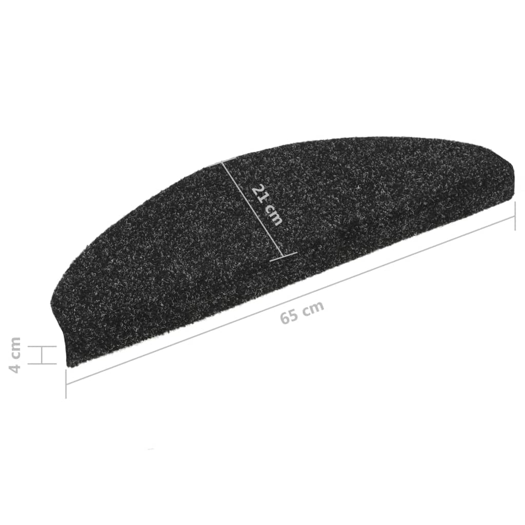 Trapmatten Zelfklevend 10 St 65X21X4 Cm Naaldvilt Zwart
