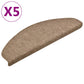 Trapmatten Zelfklevend 5 St 65X21X4 Cm Naaldvilt Crèmekleurig