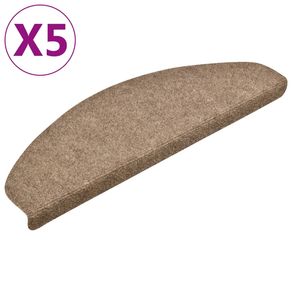 Trapmatten Zelfklevend 5 St 65X21X4 Cm Naaldvilt Crèmekleurig