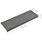 Trapmatten 10 St 65X25 Cm Naaldvilt Lichtgrijs
