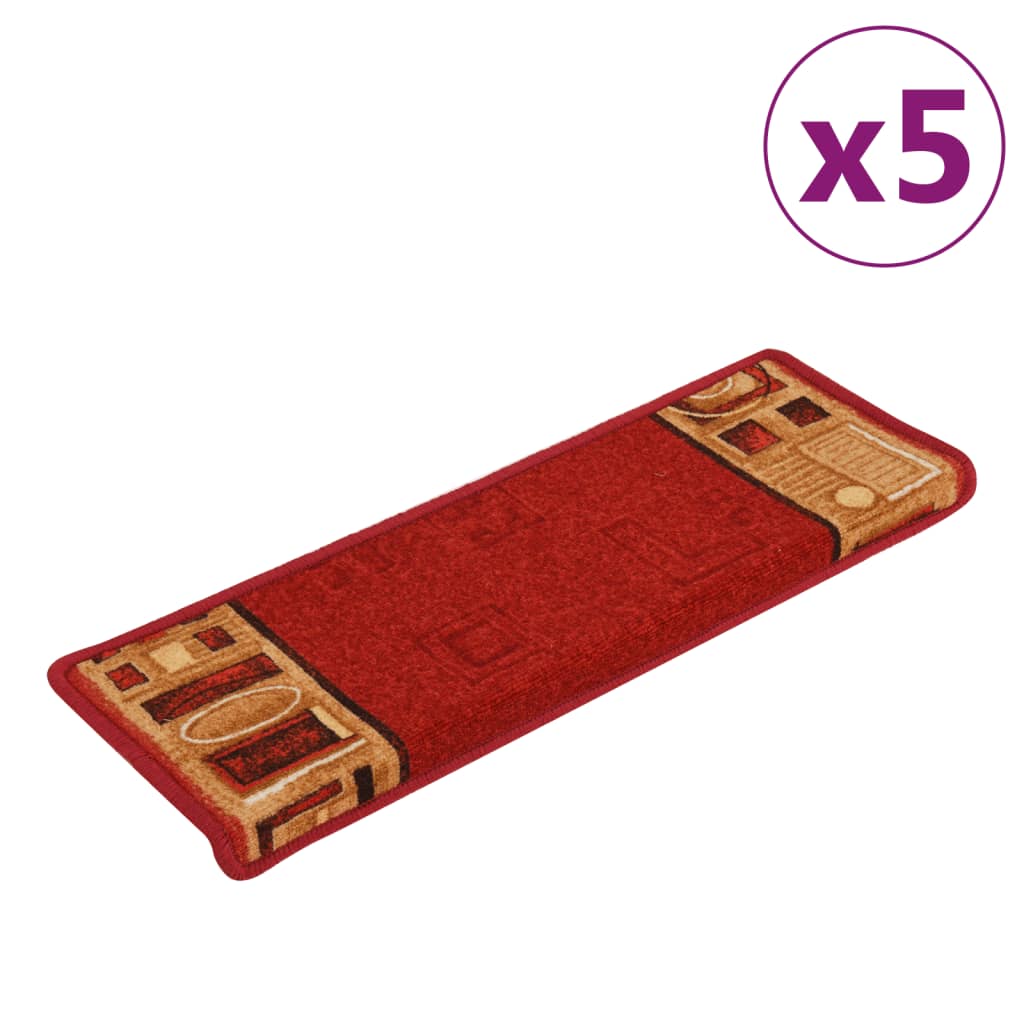 Trapmatten Zelfklevend 5 St 65X25 Cm Rood