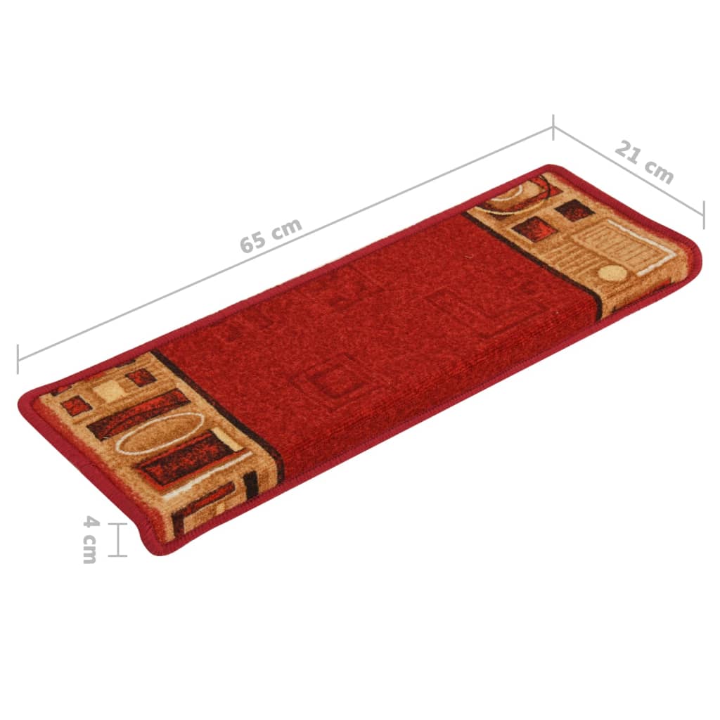 Trapmatten Zelfklevend 5 St 65X25 Cm Rood
