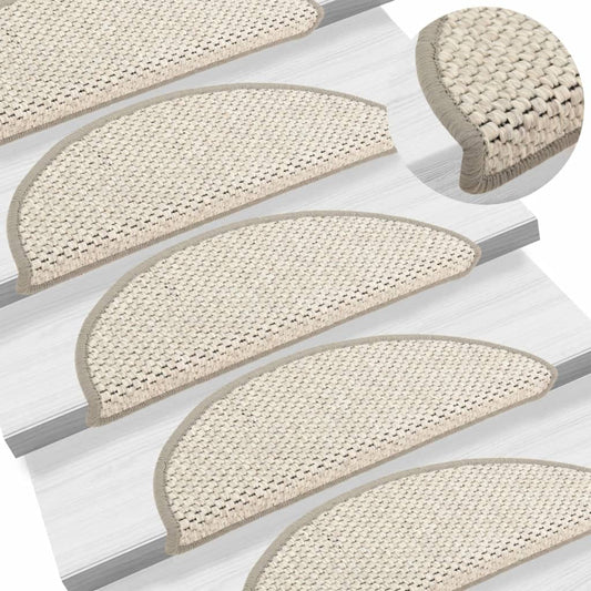 Trapmatten Zelfklevend 15 St Sisal-Look 56X20 Cm Beige